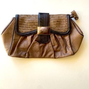 Boho Clutch Carlos Miele Women’s Leather Wristlet Bag Embellished Jeweled Marble